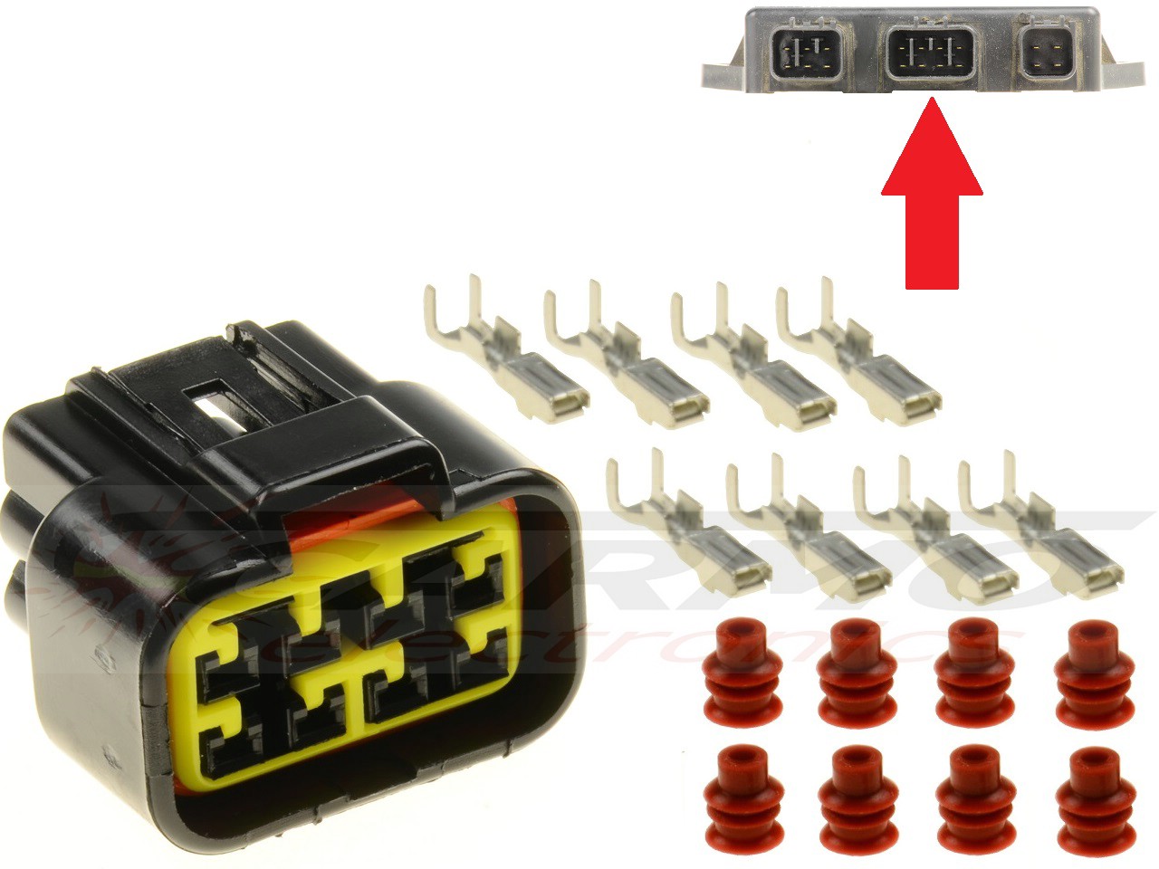 Connecteur CDI ECU 8 pôles pour moto - Cliquez sur l'image pour la fermer