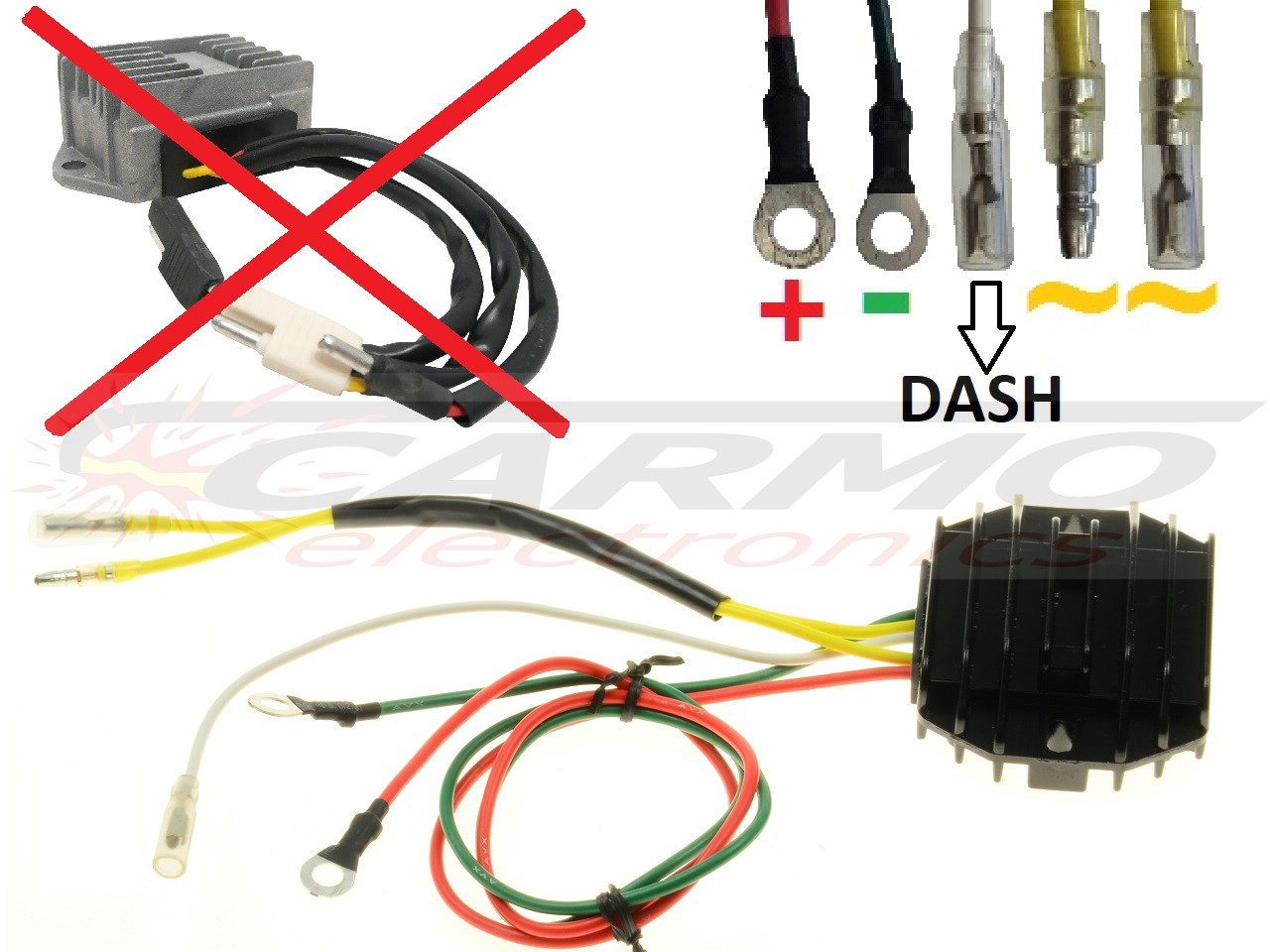 CARR511-851 - Ducati Moto Guzzi 2 fase MOSFET Régulateur de tension redresseur - Cliquez sur l'image pour la fermer