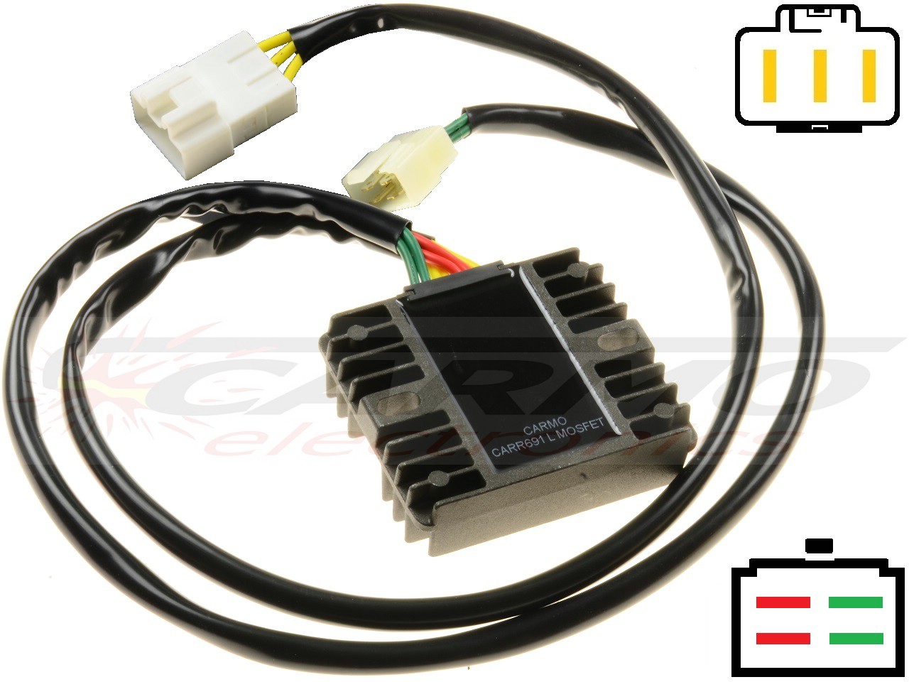 CARR694VTX 75cm Honda VTX1300 MOSFET Régulateur de tension redresseur - Cliquez sur l'image pour la fermer