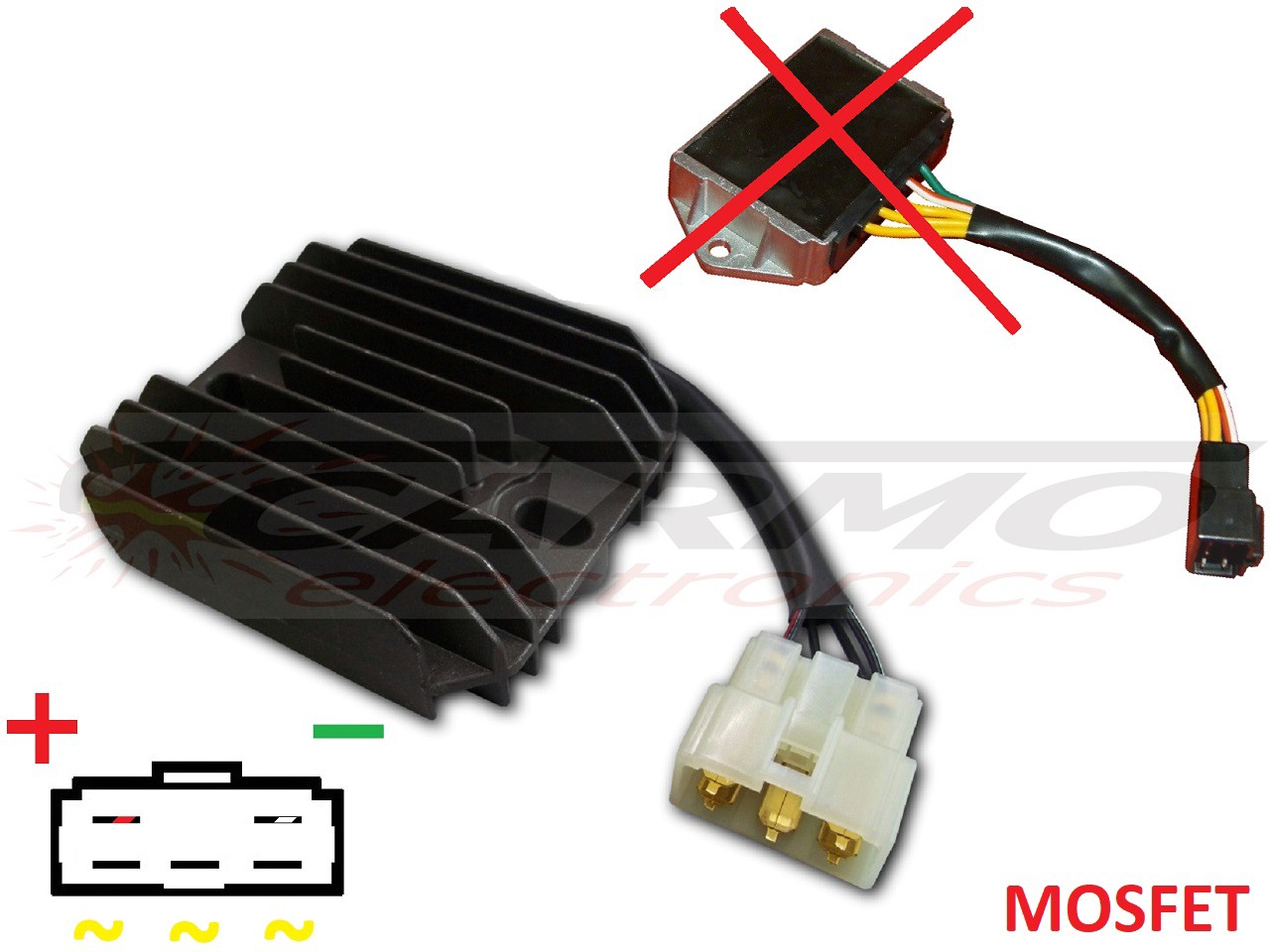 CARR201 - MOSFET Gasgas Gas Gas Régulateur de tension redresseur (MFS450434009 Ducati) - Cliquez sur l'image pour la fermer