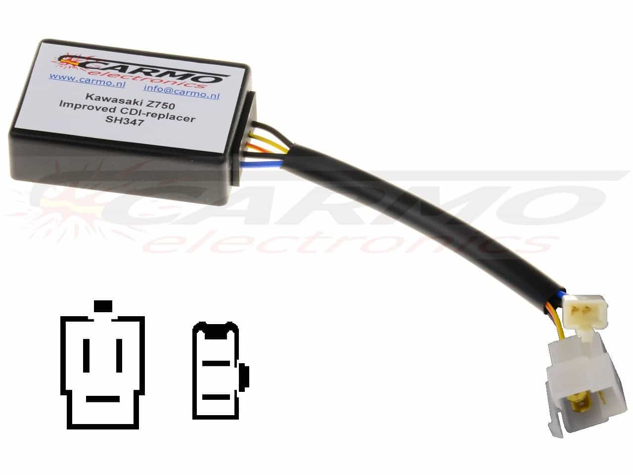 Kawasaki Z400 Z440 Z750 Z1000 TCI CDI dispositif de commande boîte noire (SH347) - Cliquez sur l'image pour la fermer