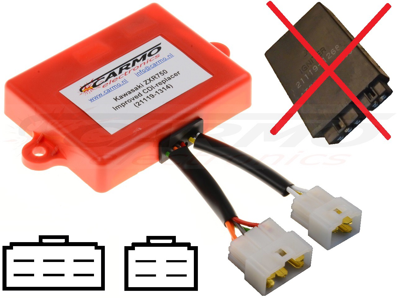 Kawasaki ZXR750 ZX-7 ZX750 TCI CDI dispositif de commande boîte noire (21119-1314, 21119-1262, 21119-1268) - Cliquez sur l'image pour la fermer